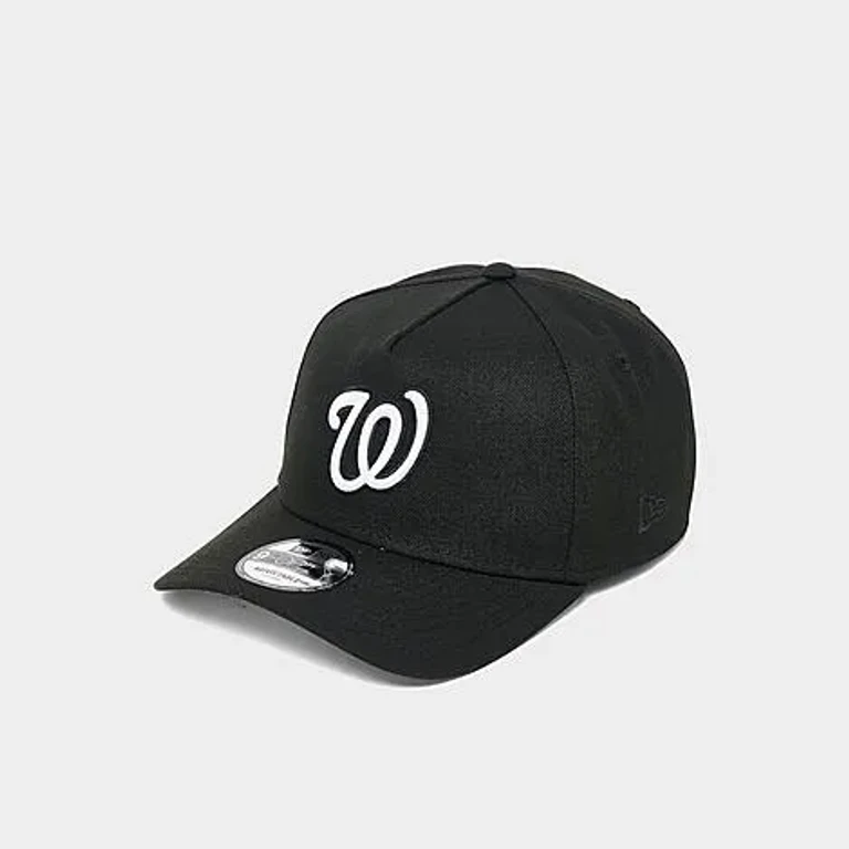 New Era Washington Nationals MLB 9FORTY Monochrome Snapback Hat in Black/White
