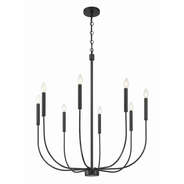 Flat Black Chandelier from the Traci Collection