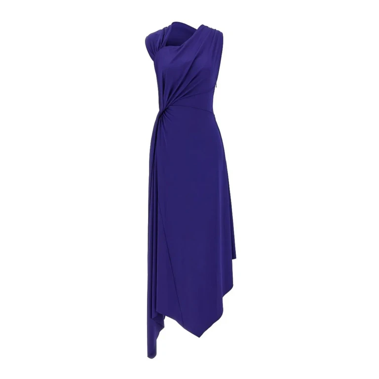 Victoria Beckham Robe Au Genou - Bleu