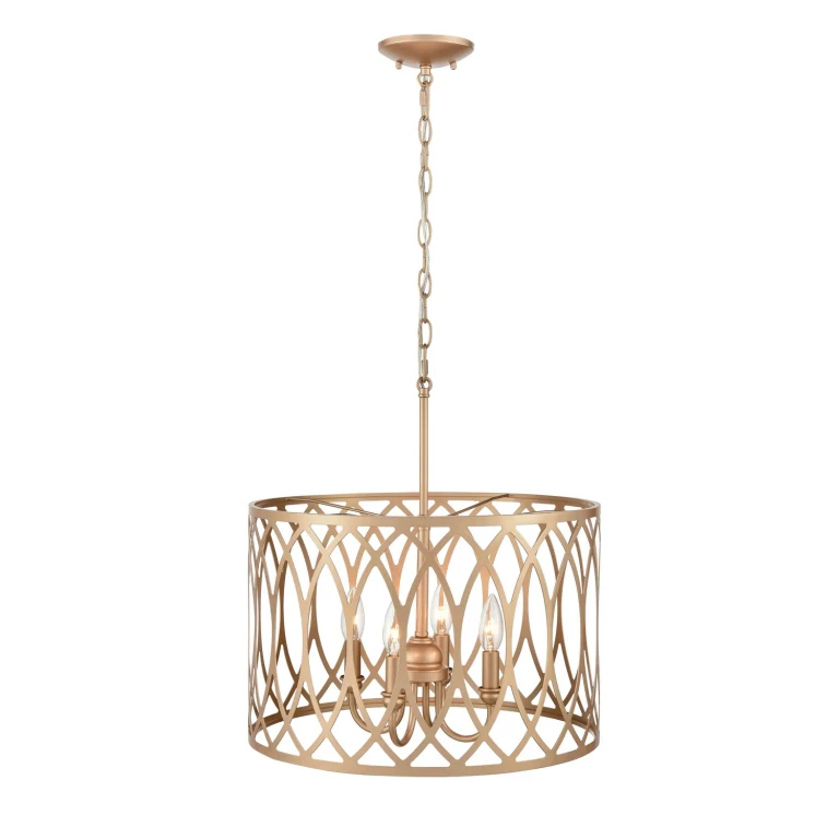Painted Modern Gold Four Light Pendant from the Arelyn Collection