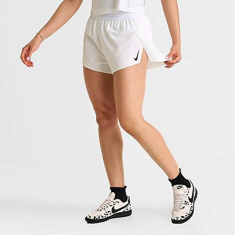 Women's AeroSwift Dri-FIT ADV Mid-Rise 3 Inch Brief-Lined Shorts in Ghost/Blue Void Size: 2XS