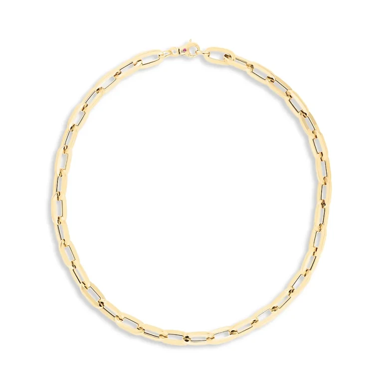Roberto Coin 18K Yellow Gold Classic Oro Paperclip Link Collar Necklace, 17