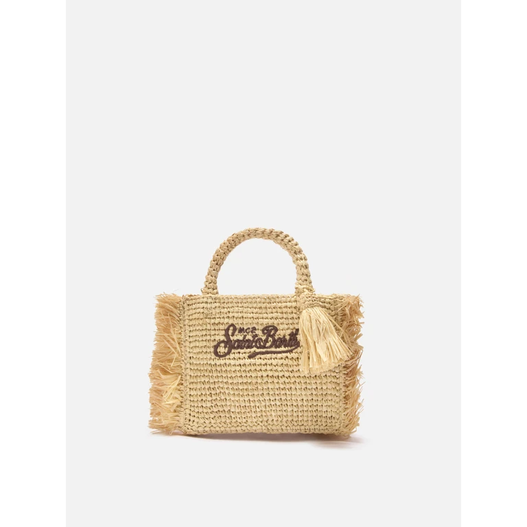 Mc2 Saint Barth Vanity Mini Raffia Bag With Side Fringes White - Unisex