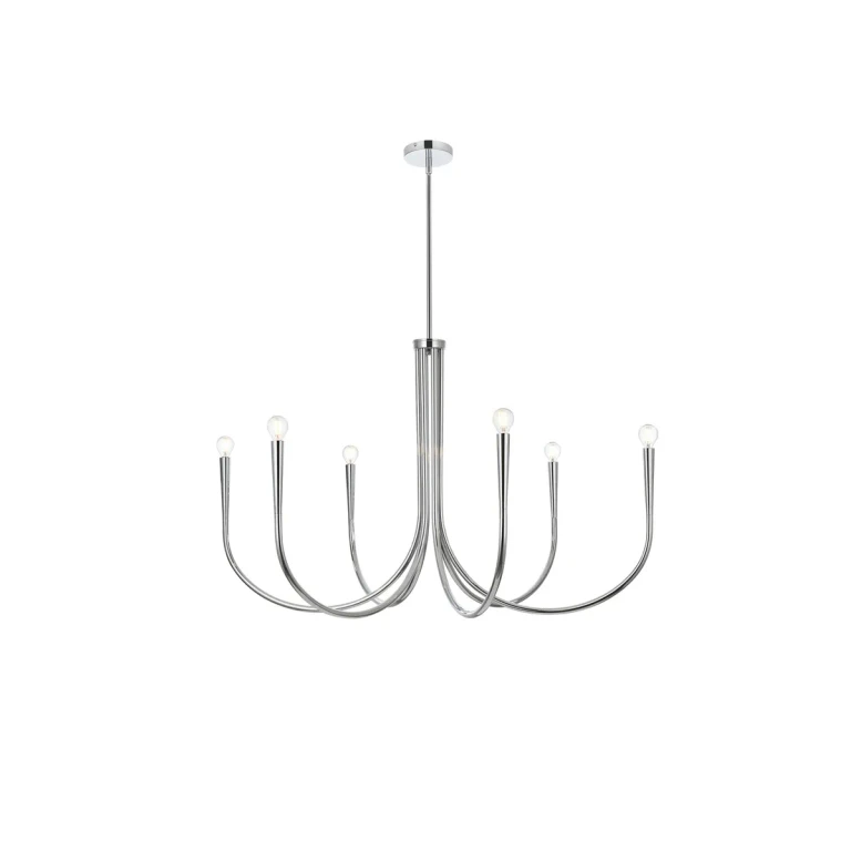 Chrome Six Light Chandelier from the Layne Collection