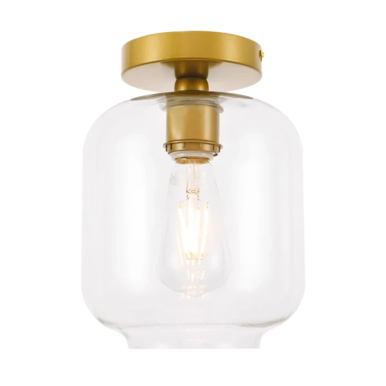 Brass One Light Flush Mount from the Collier Collection