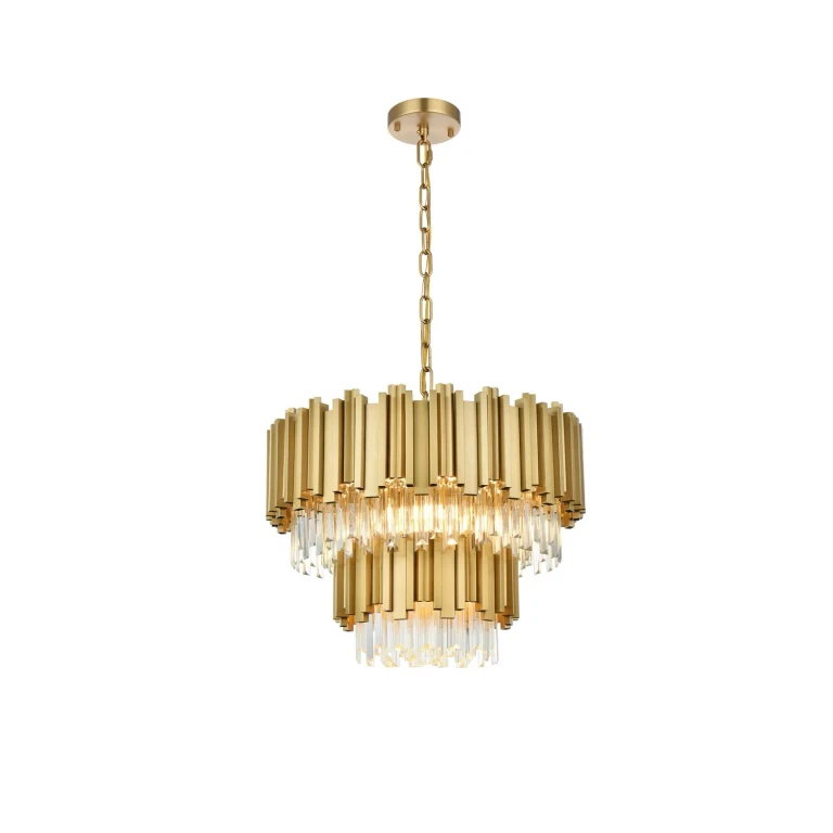 Satin Gold Chandelier from the Willow Collection