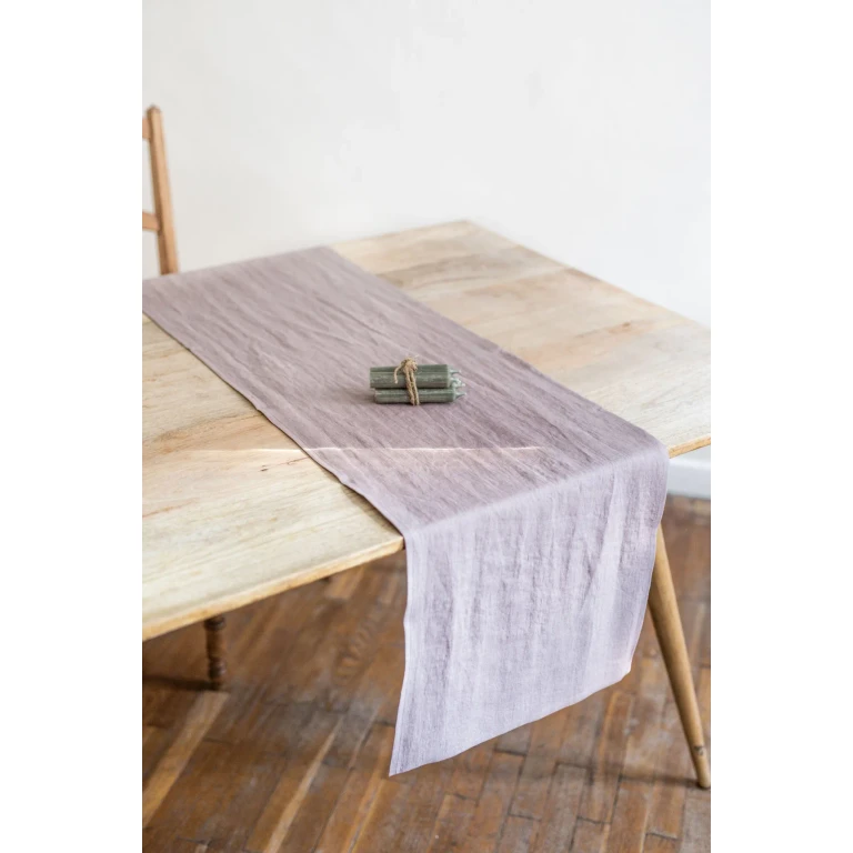 Linen table runner in Rosy Brown