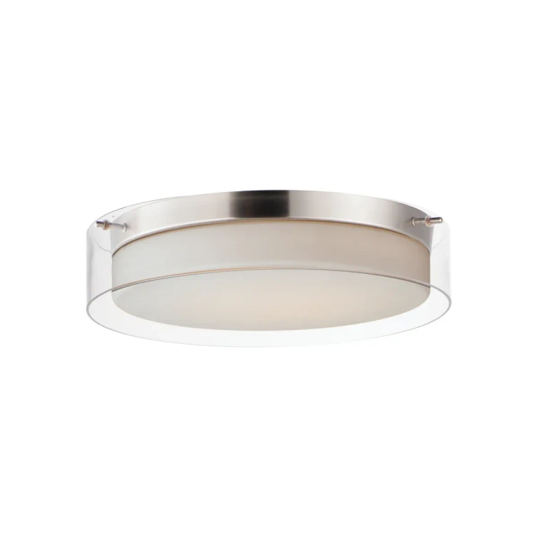 Satin Nickel LED Flush Mount from the Duo Collection