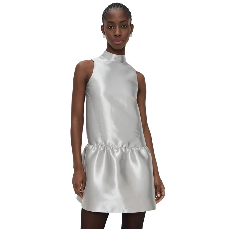 ALIGNE Blaze Satin Mini Dress Silver 14