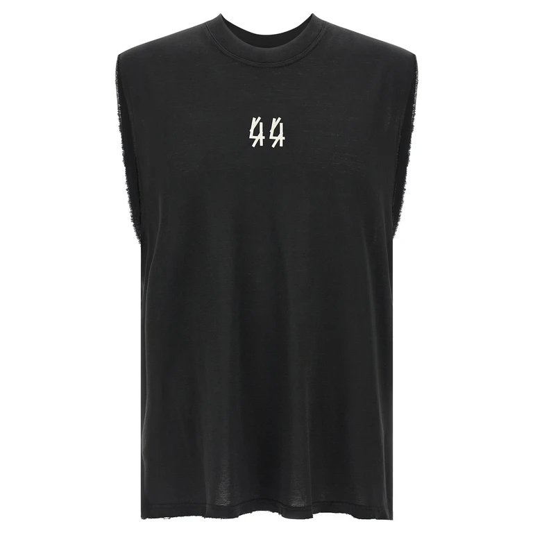 44 Label Logo top Black Cotton Tops - Men