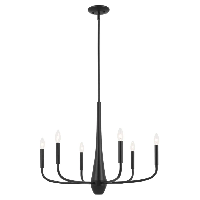 Black Six Light Chandelier from the Deela Collection