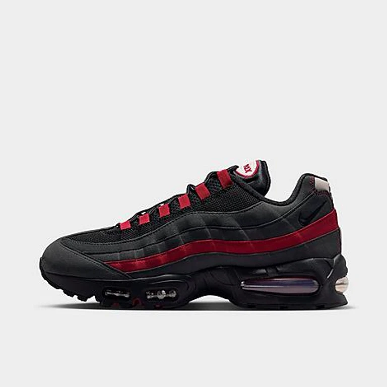 Nike Men's Air Max 95 Big Bubble Casual Shoes in Black/Team Crimson/Wolf Grey Size: 7.5