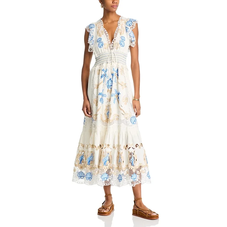 Farm Rio Romantic Richelieu Maxi Dress