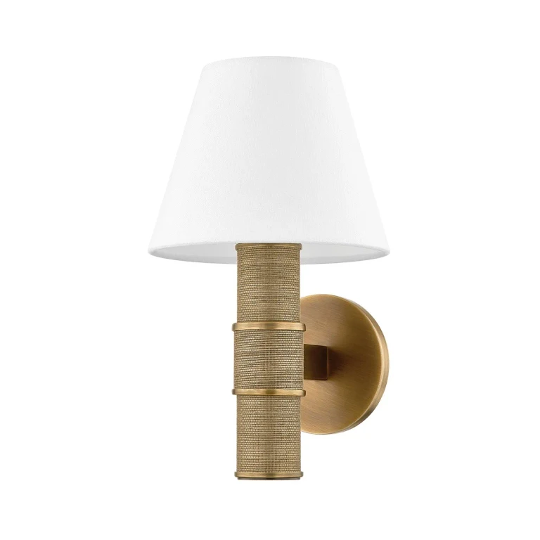 Patina Brass One Light Wall Sconce from the Denton Collection
