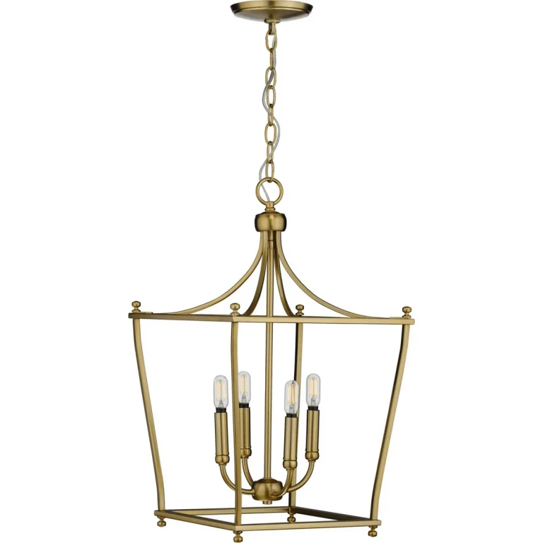 Brushed Bronze Four Light Foyer Pendant from the Parkhurst Collection
