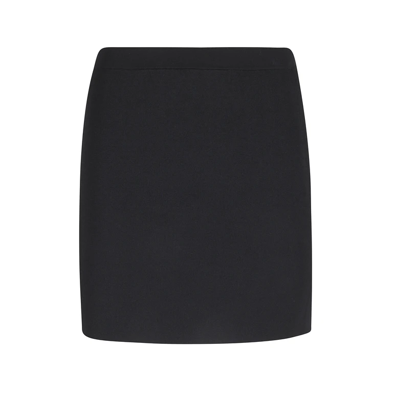 Alexander Wang Mini Skirt Jacquard Logo Slit Black Rayon Gonna - Women