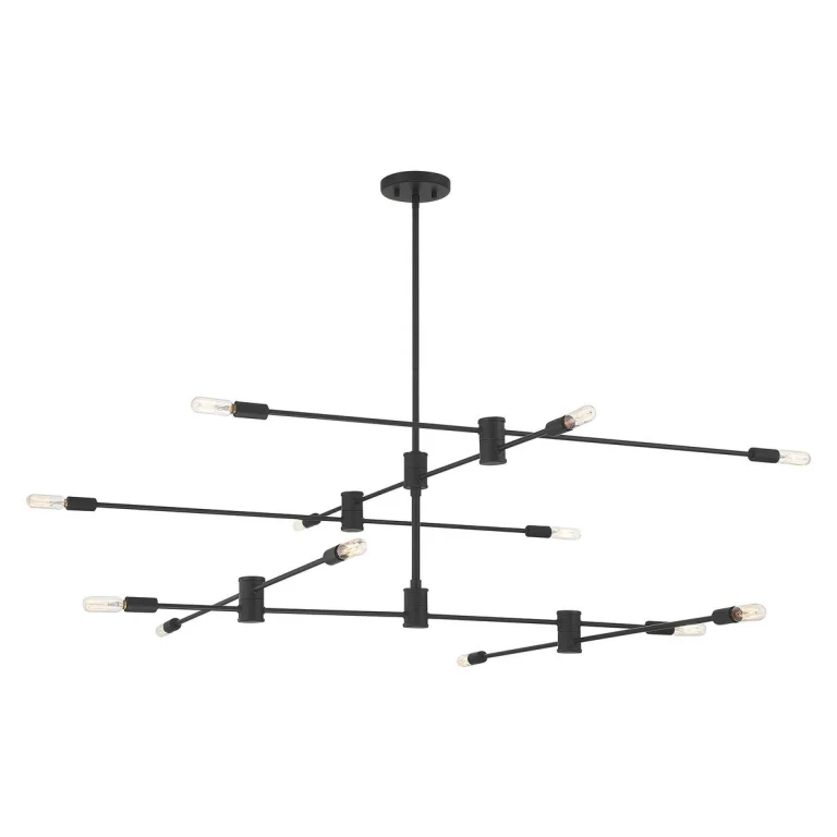 Lyrique 12-Light Chandelier in Matte Black