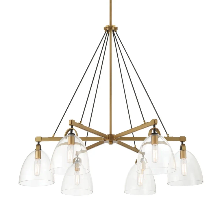 Legacy Brass & Matte Coal Chandelier from the Sommersby Collection