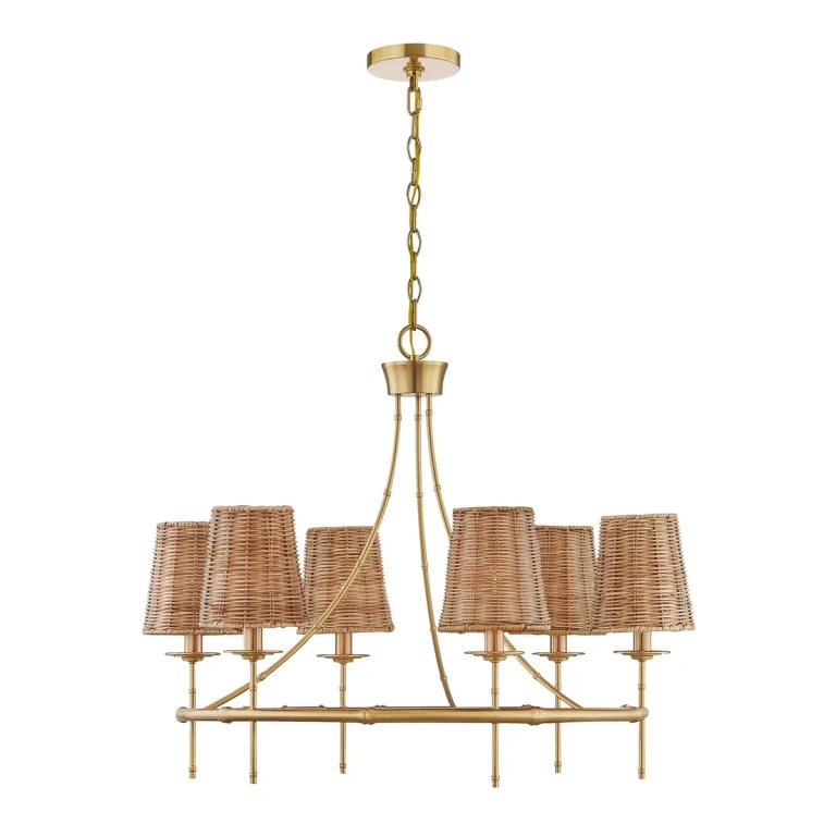 Ashbury 6-Light Chandelier in Warm Brass