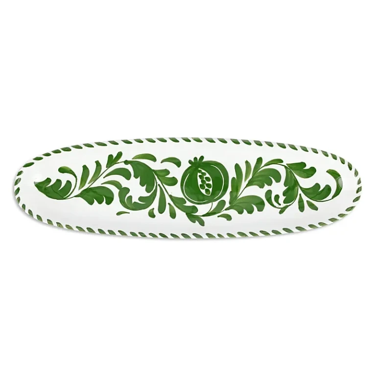 Vietri Arezzo Green Narrow Oval Platter