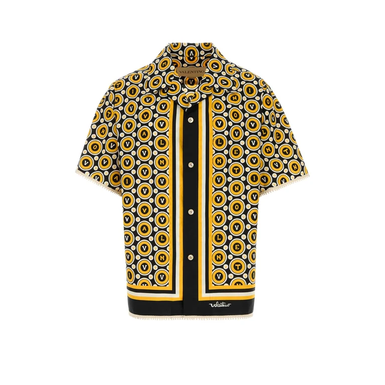 Valentino Garavani Printed Poplin Shirt Erogialloavorio Exterior: Cotton Camicie - Men