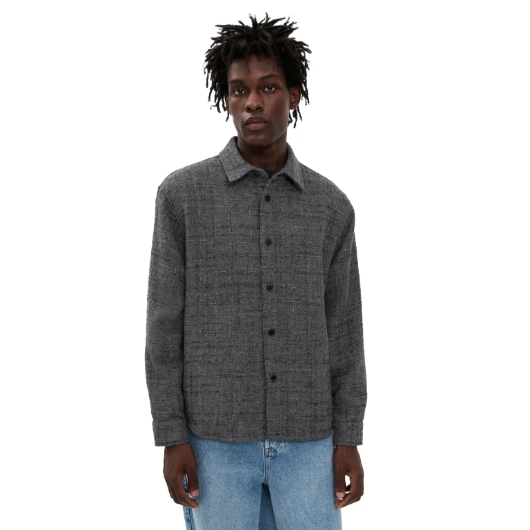 FRAME Tweed Overshirt Grey Melange XL