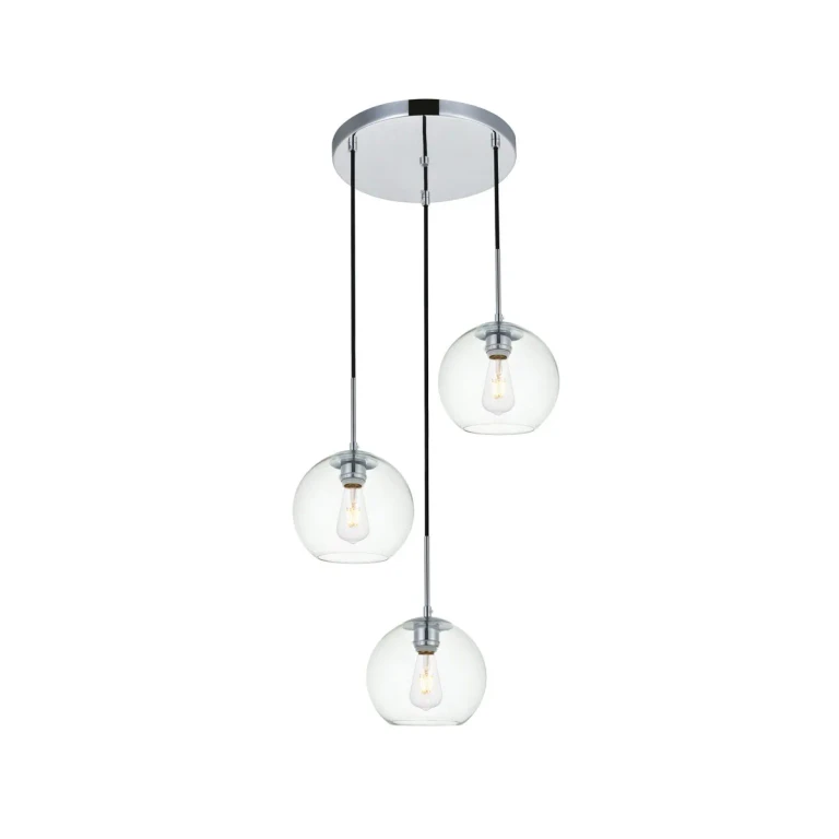 Chrome Three Light Pendant from the BAXTER Collection