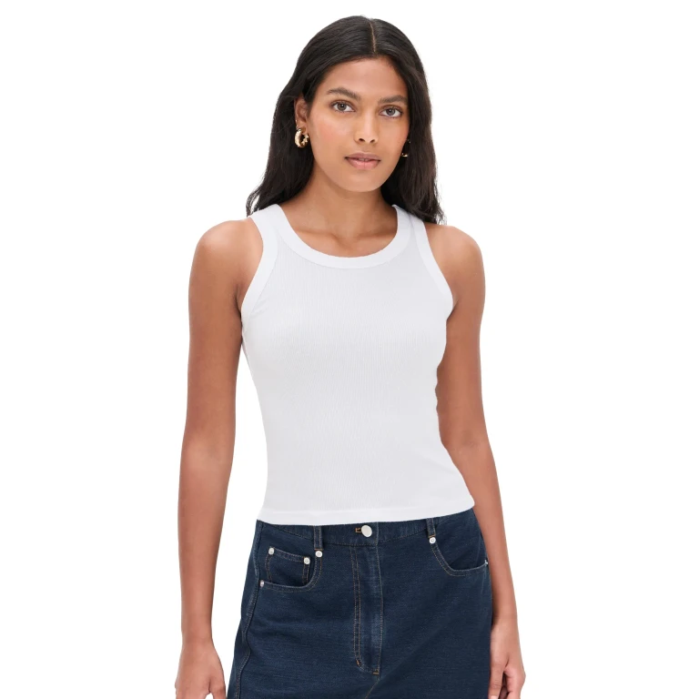 perfectwhitetee Elle Rib Tank True Black S