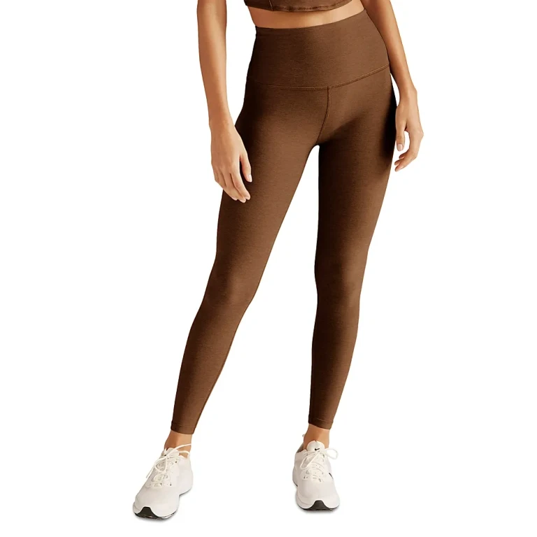Spacedye Caught In The Midi High Waisted Legging in Soft Umber