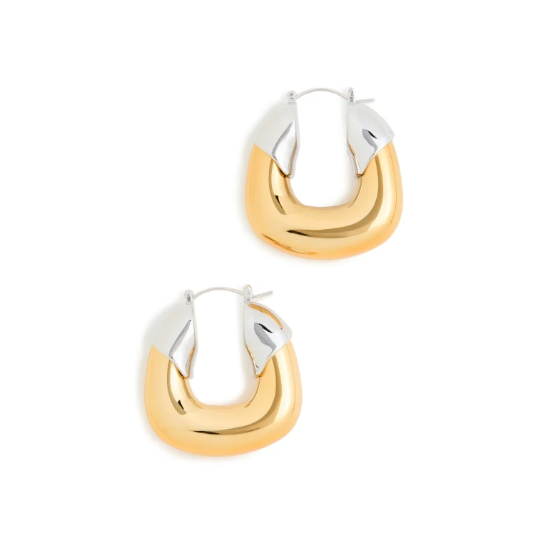 Lizzie Fortunato Organic Hoops in Mixed Metal Multi One Size