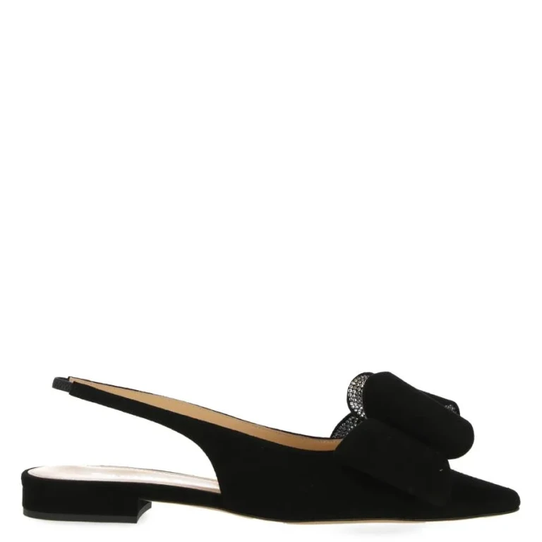 Mach & Mach Ladies Black Bow Detail Slingbacks