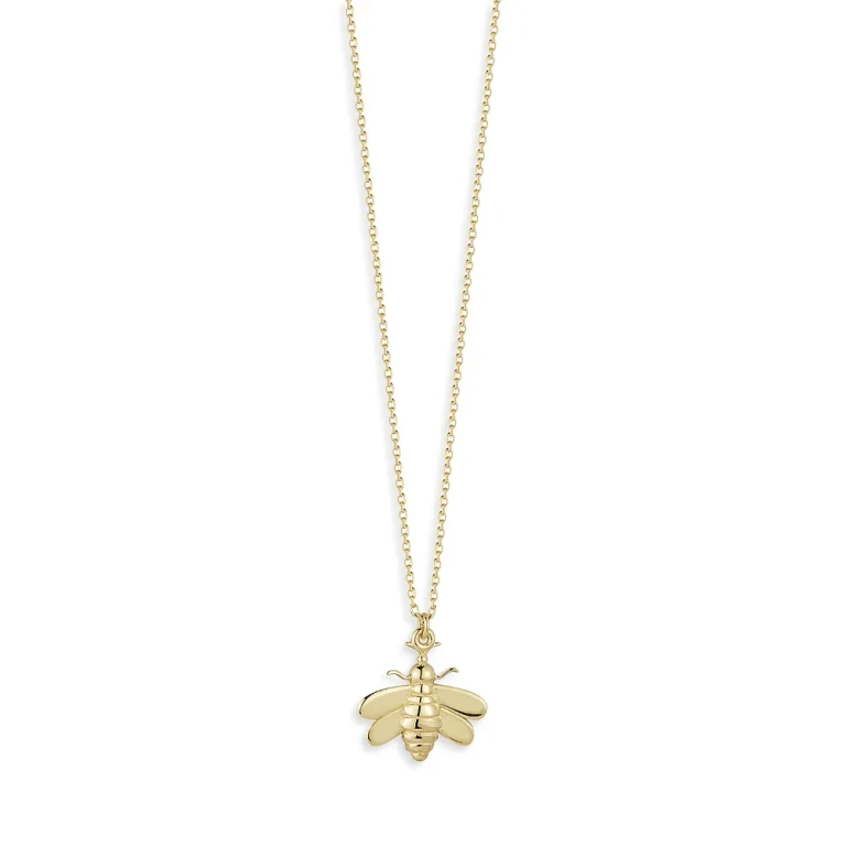 Bee Necklace in 14K Yellow Gold, 17