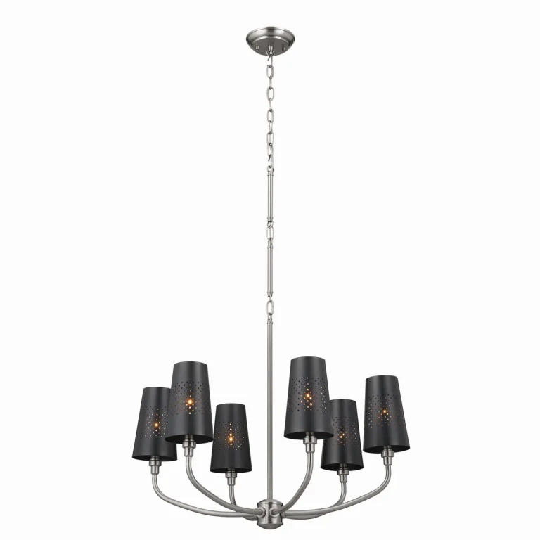 Classic Pewter Chandelier from the Adeena Collection