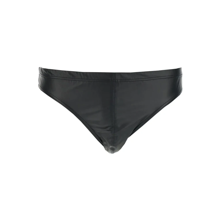 Tom Ford Brief faux Leather Black With Laminated Jersey Detail For Men