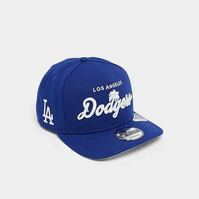 New Era Los Angeles Dodgers MLB Local Play 9FIFTY A-Frame Snapback Hat in Dark Royal/White