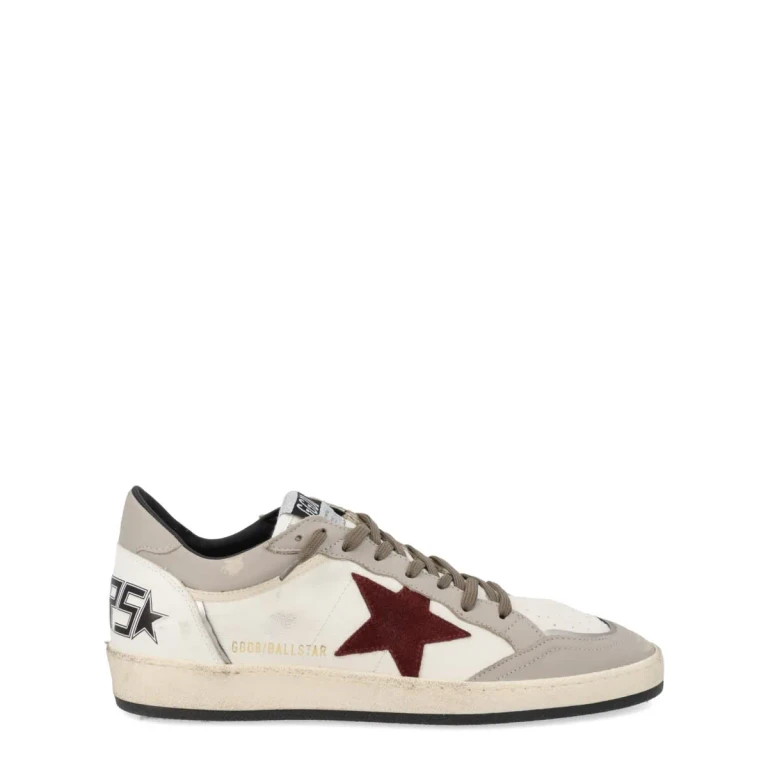 Golden Goose White And Beige Leather Ball Star Sneakers