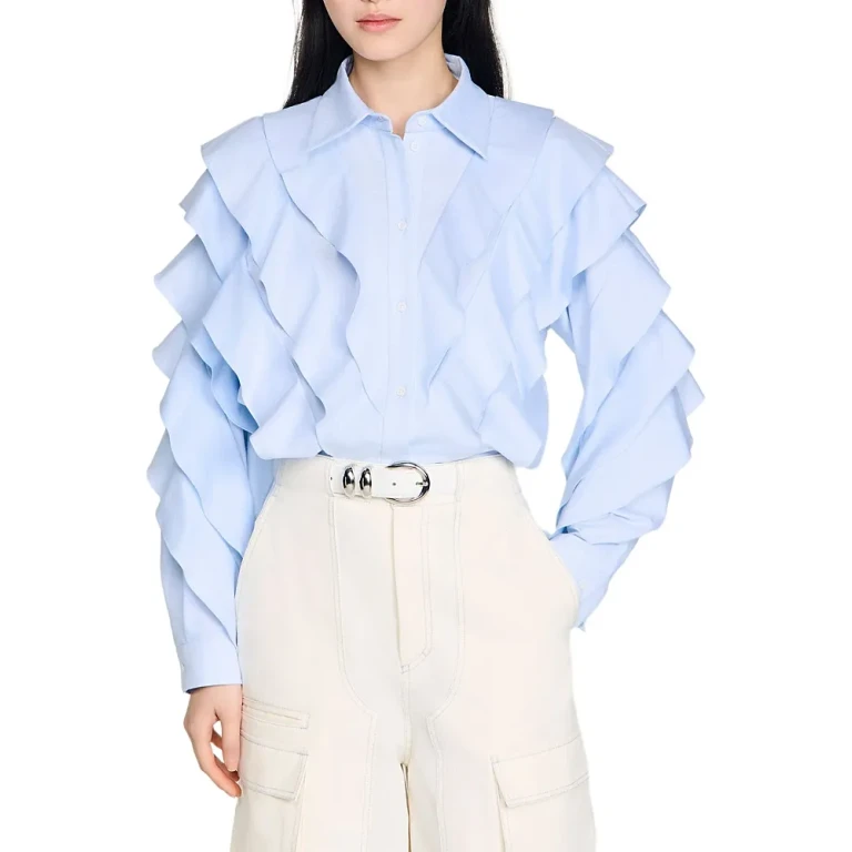 Sandro Flamenco Ruffled Shirt