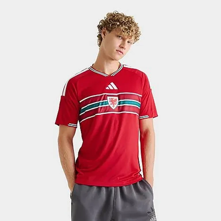 adidas Men's Wales Home Replica Soccer Jersey in Better Scarlet Size: XS