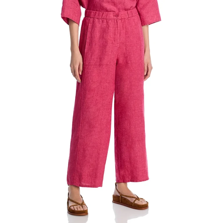 Eileen Fisher Linen Wide Ankle Pants