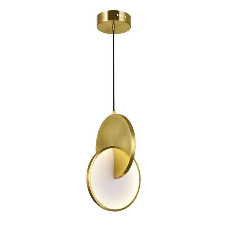 Tranche LED Mini Pendant with Brushed Brass Finish