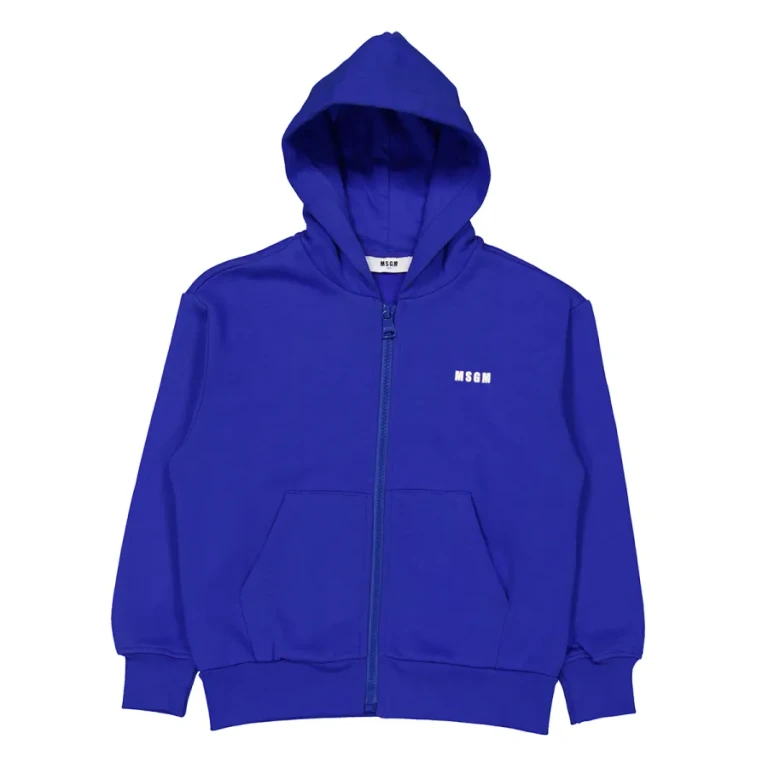 MSGM Kids Zip-Up Logo Hoodie
