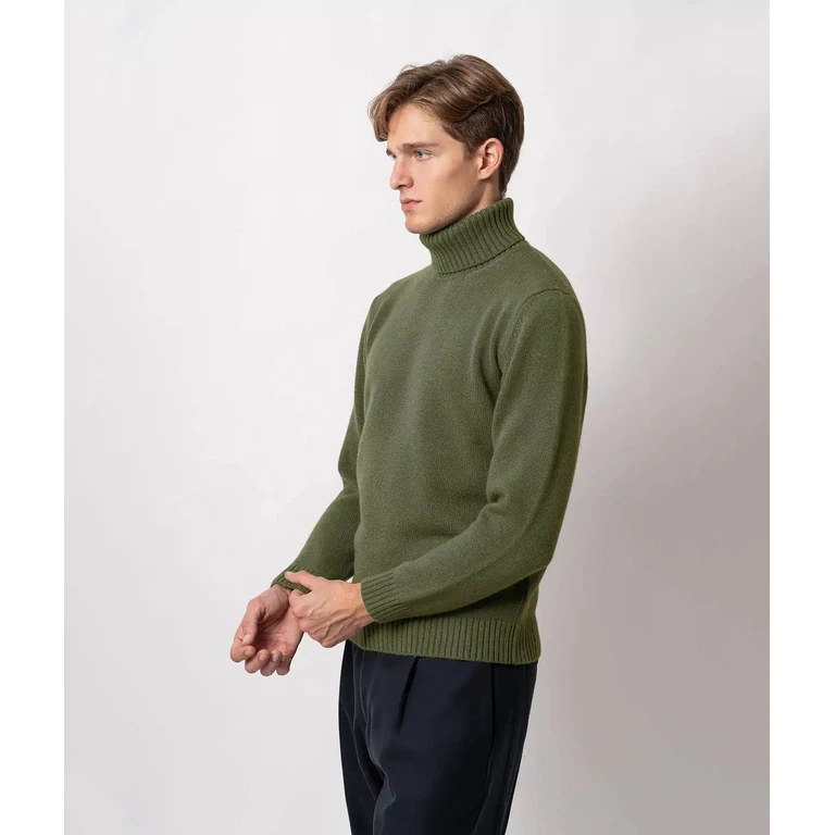 Larusmiani Turtleneck Cashmere Sweater Winnipeg Ivory Knitwear - Men