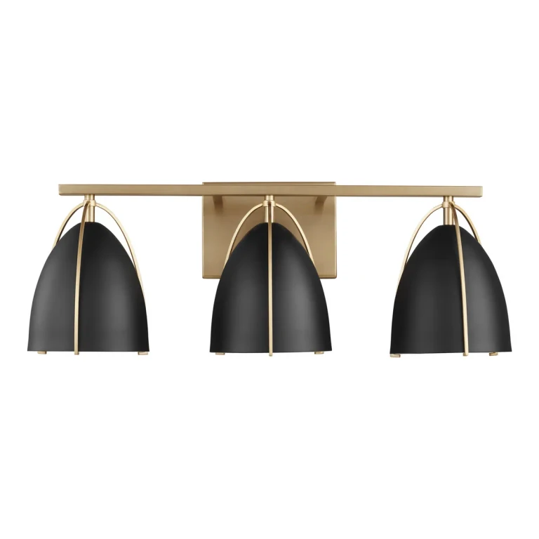 Norman 3-Light Bathroom Vanity Light in Satin Brass