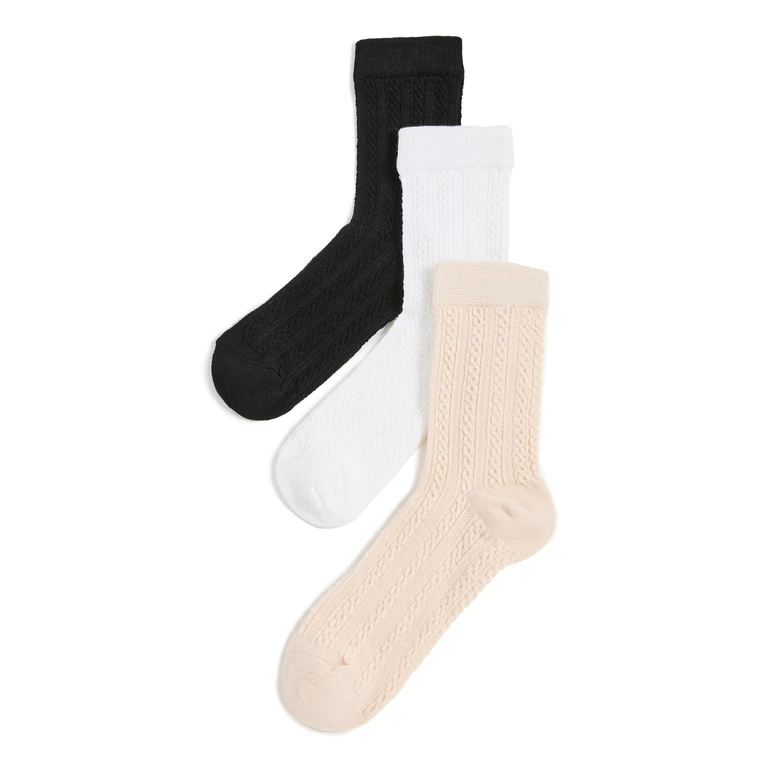 Stems Delicate Knit Socks Black/Ivory/Oat One Size