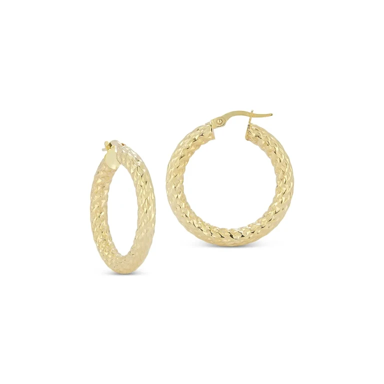 Bold Hoop Earrings in 14K Yellow Gold