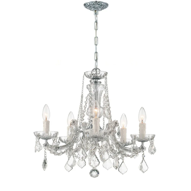 Polished Chrome Five Light Mini Chandelier from the Maria Theresa Collection