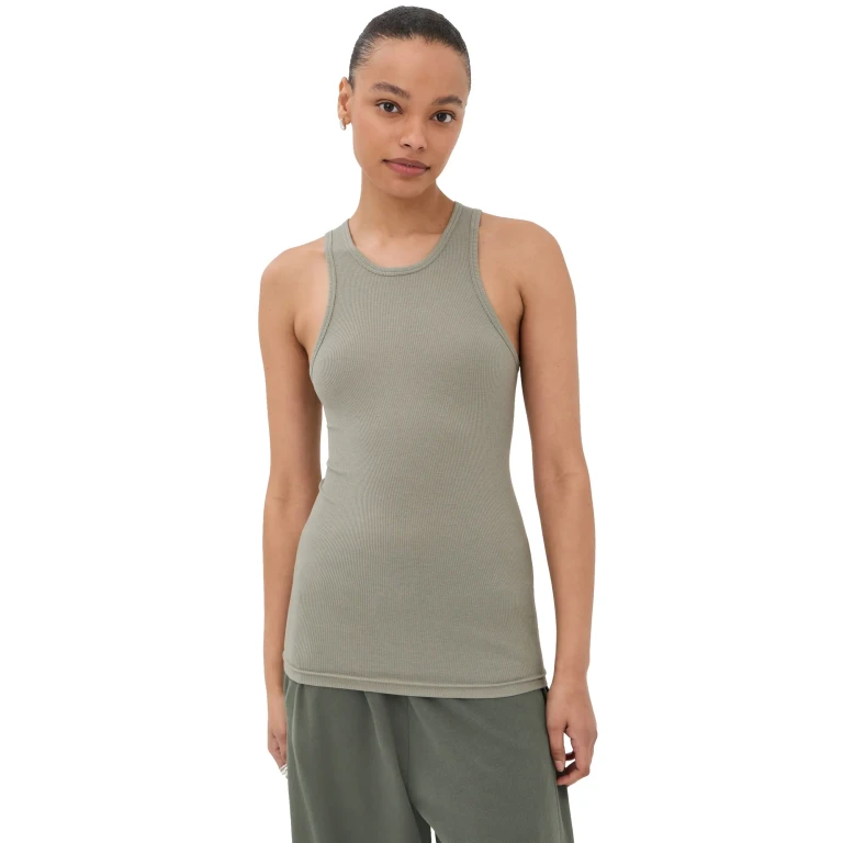 Tibi Circular Fine Rib T Tank White M