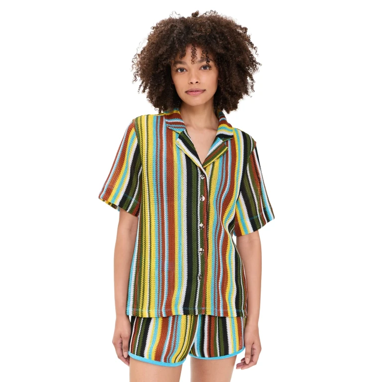Chemise STAUD Gabi à boutons Skate Stripe L