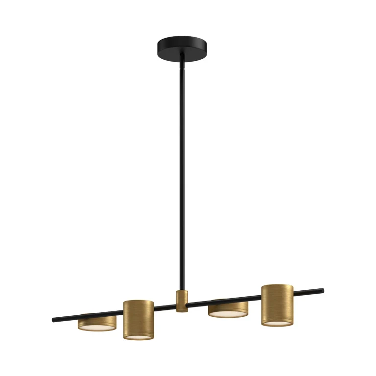 Black Brushed Gold LED Linear Pendant from the Jayden Collection