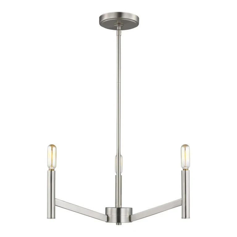 Vector 3-Light Contemporary Chandelier in Brushed Nickel